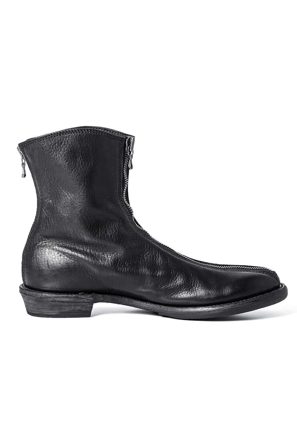 Cow Leather Zip Seamed Boots