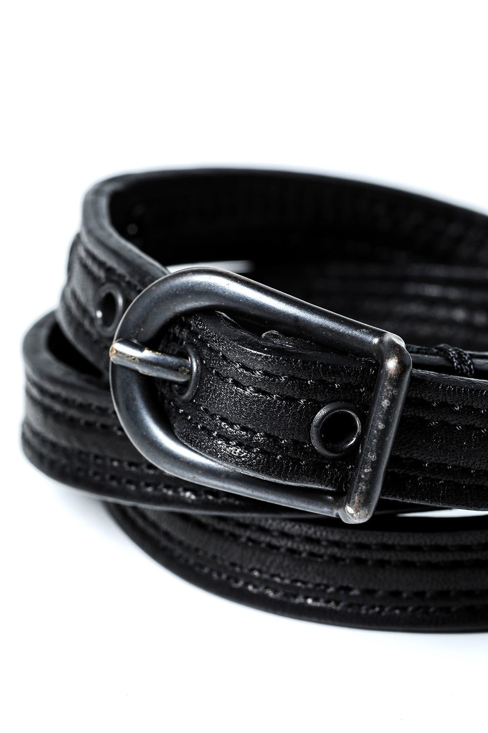 Cow Leather Belt Bracelet Black