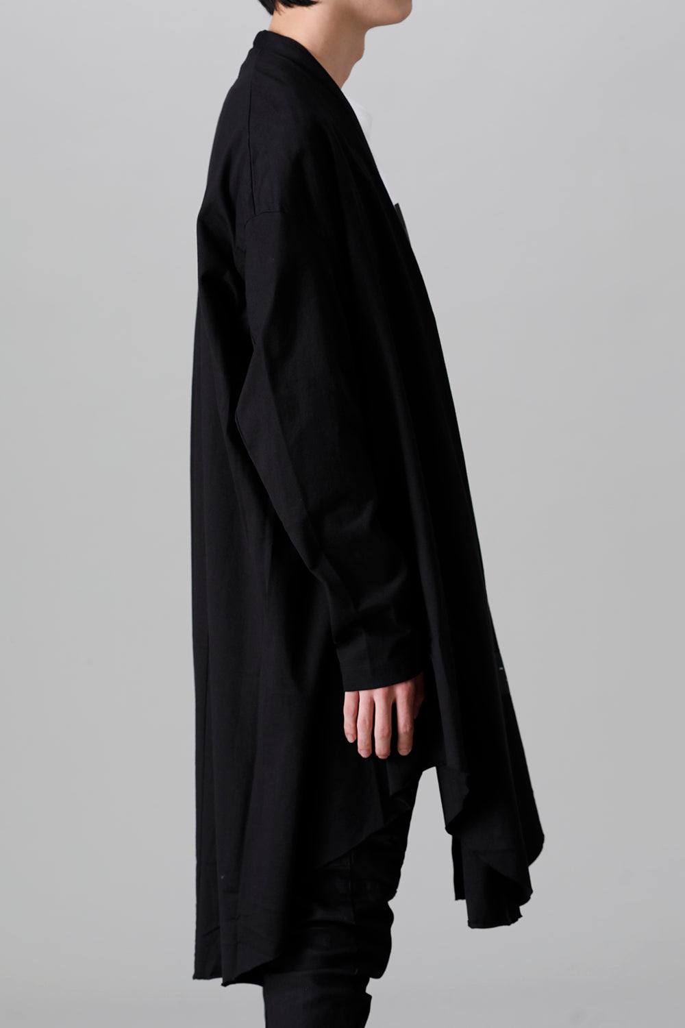 Cotton Jersey Robe Cardigan Black