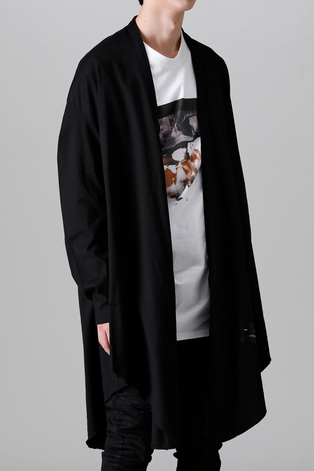 Cotton Jersey Robe Cardigan Black