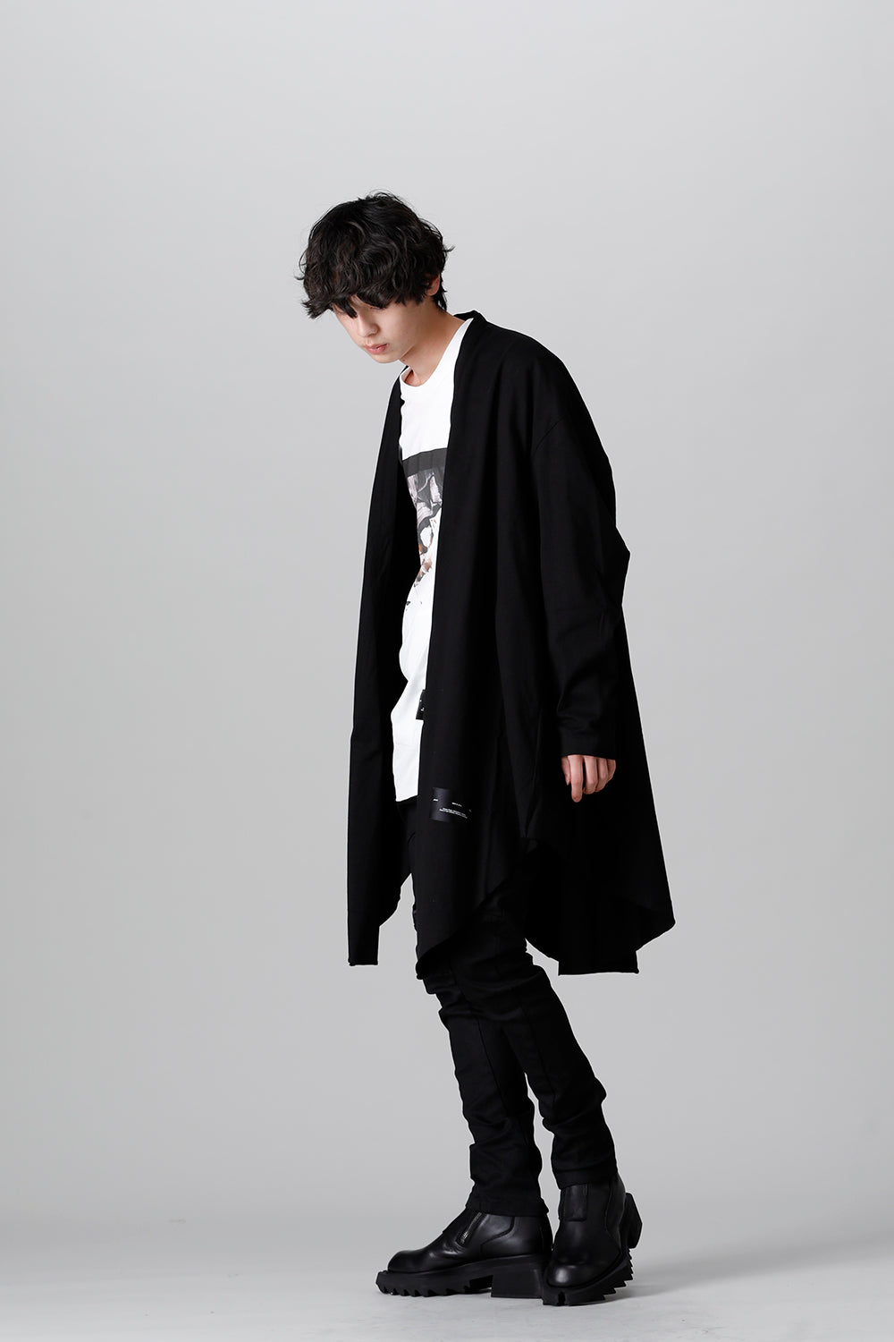 Cotton Jersey Robe Cardigan Black