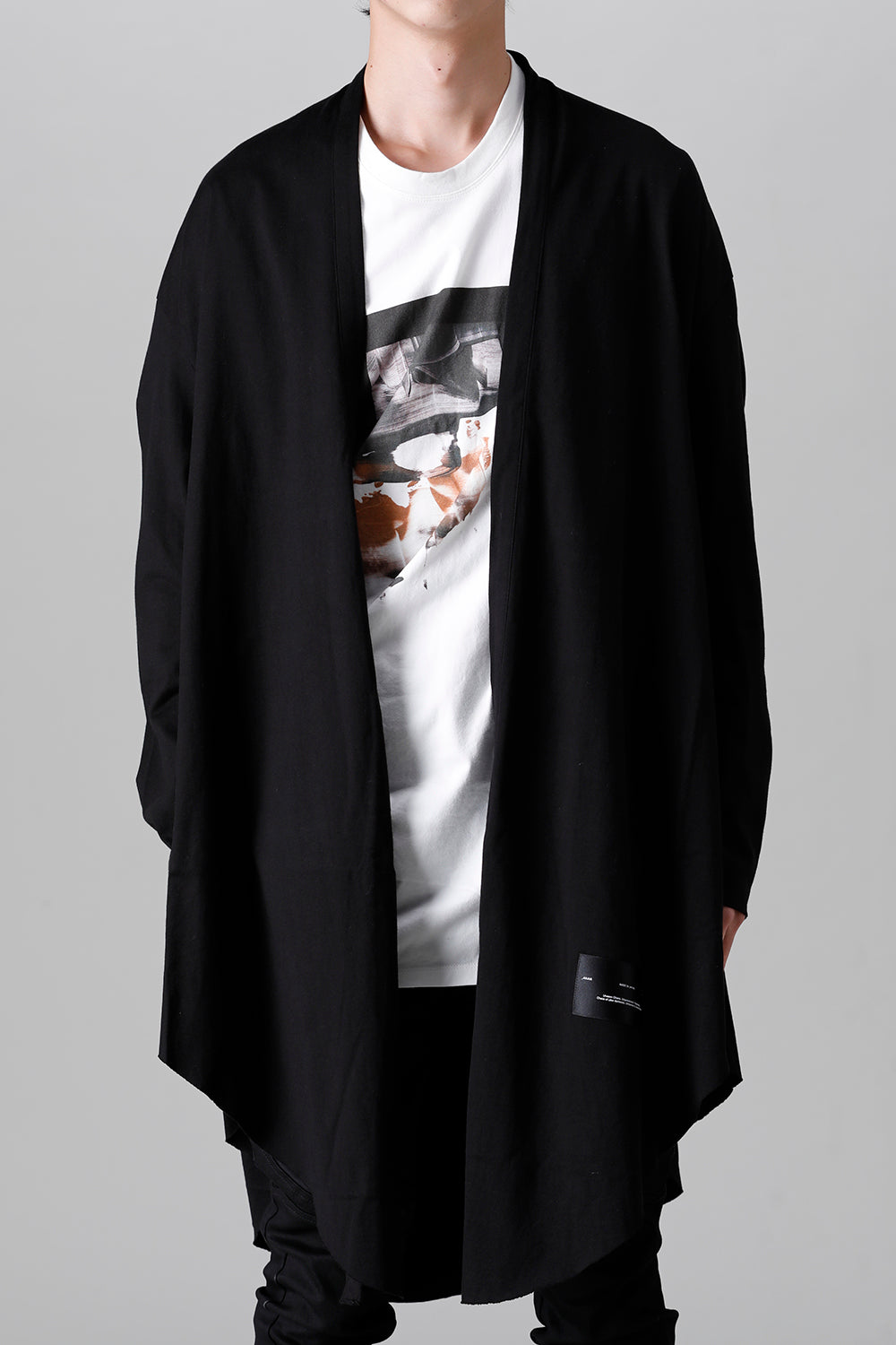 Cotton Jersey Robe Cardigan Black