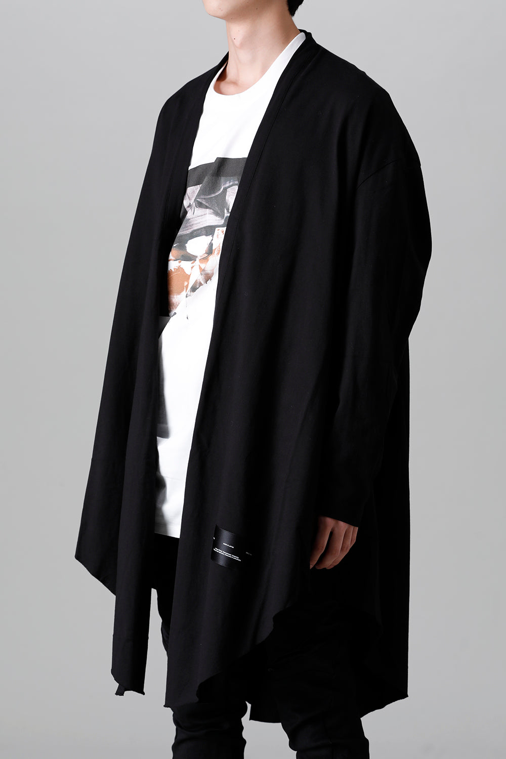 Cotton Jersey Robe Cardigan Black