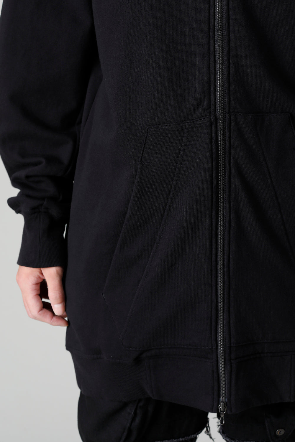 Front Zip Sweat Hoodie Black