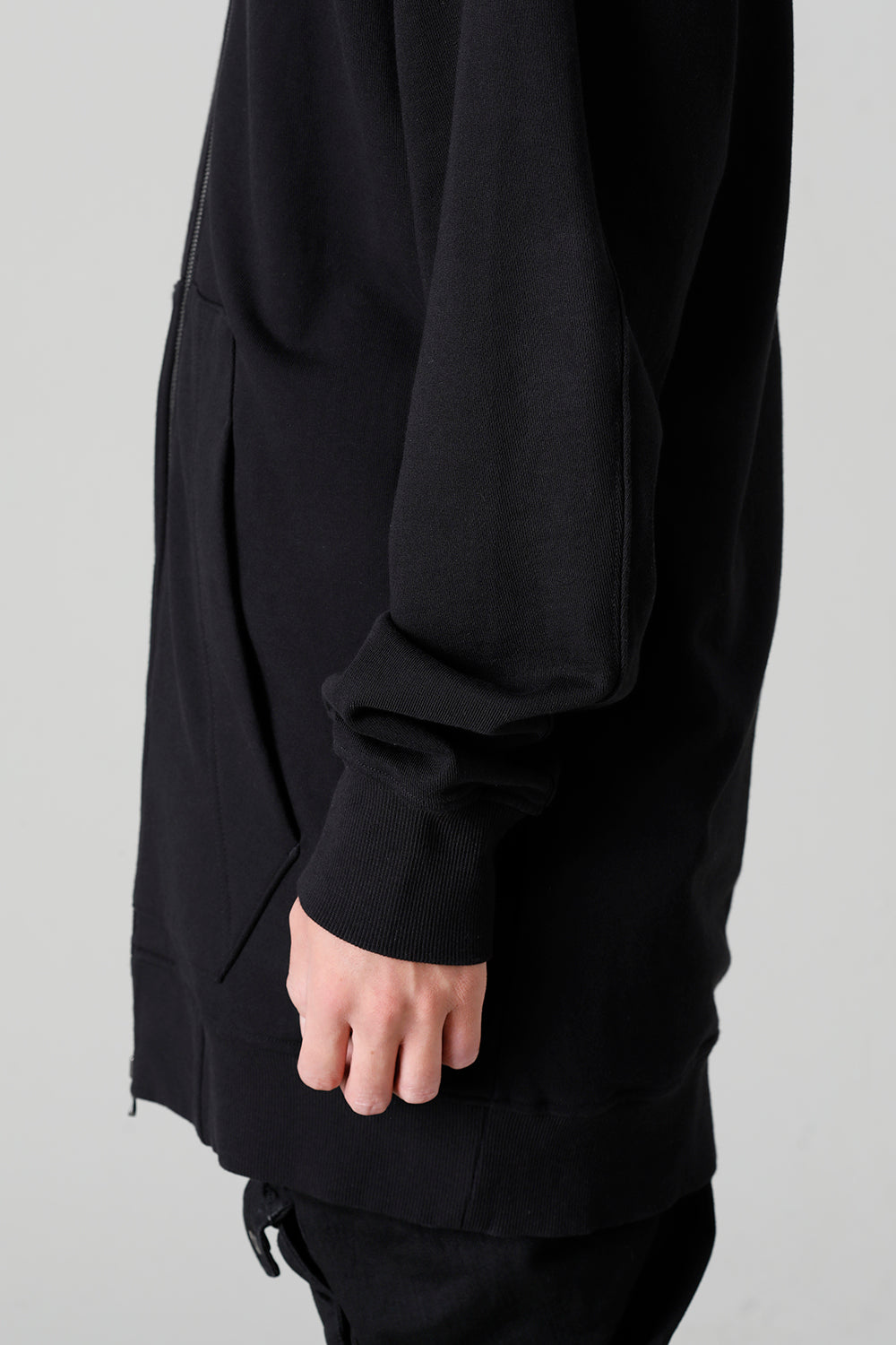 Front Zip Sweat Hoodie Black