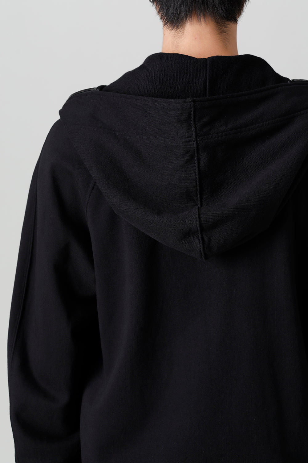 Front Zip Sweat Hoodie Black