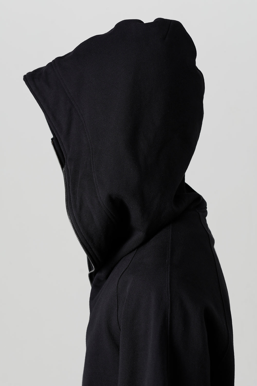 Front Zip Sweat Hoodie Black