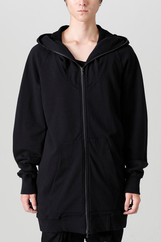 Front Zip Sweat Hoodie Black