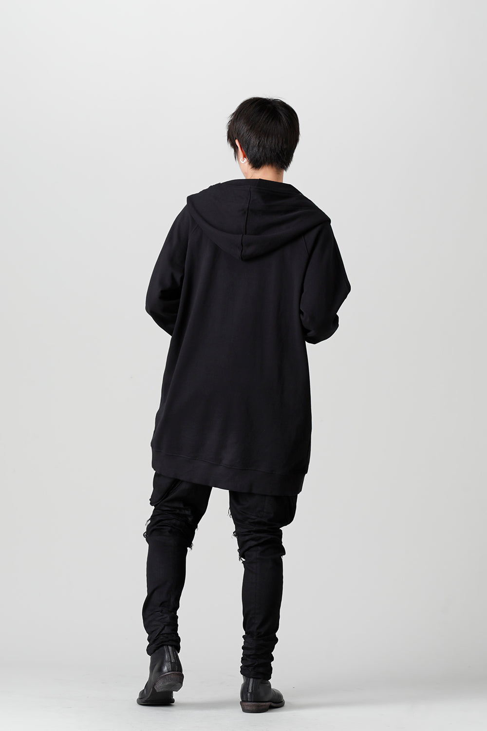 Front Zip Sweat Hoodie Black