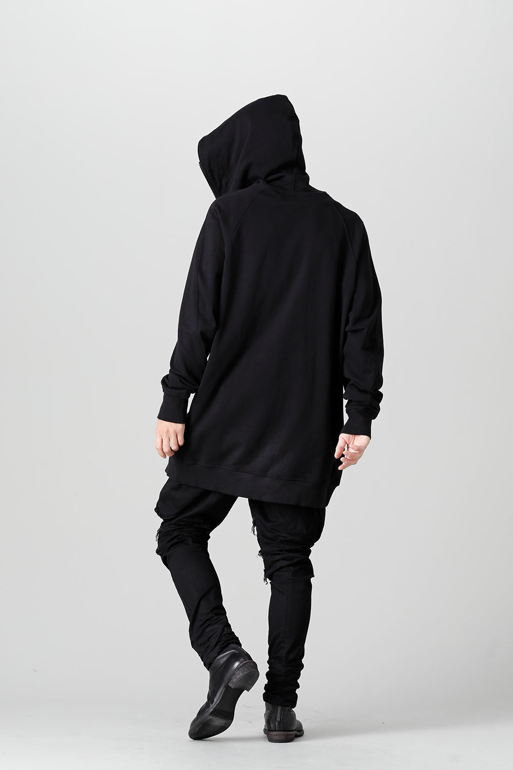 Front Zip Sweat Hoodie Black