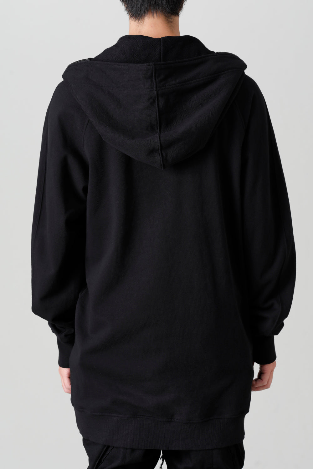 Front Zip Sweat Hoodie Black