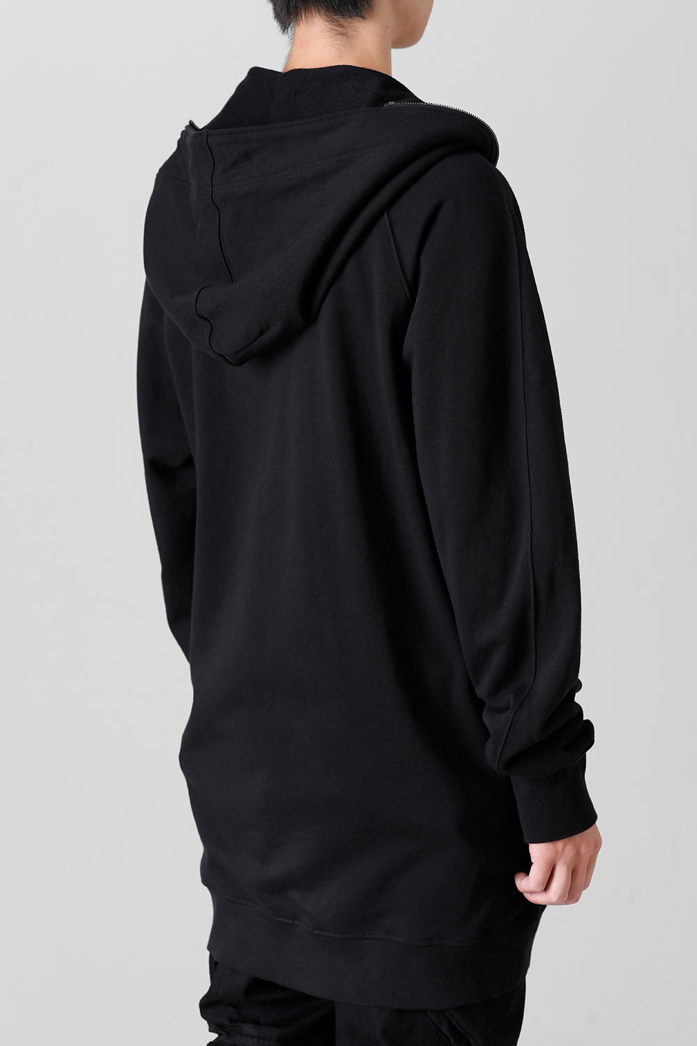 Front Zip Sweat Hoodie Black