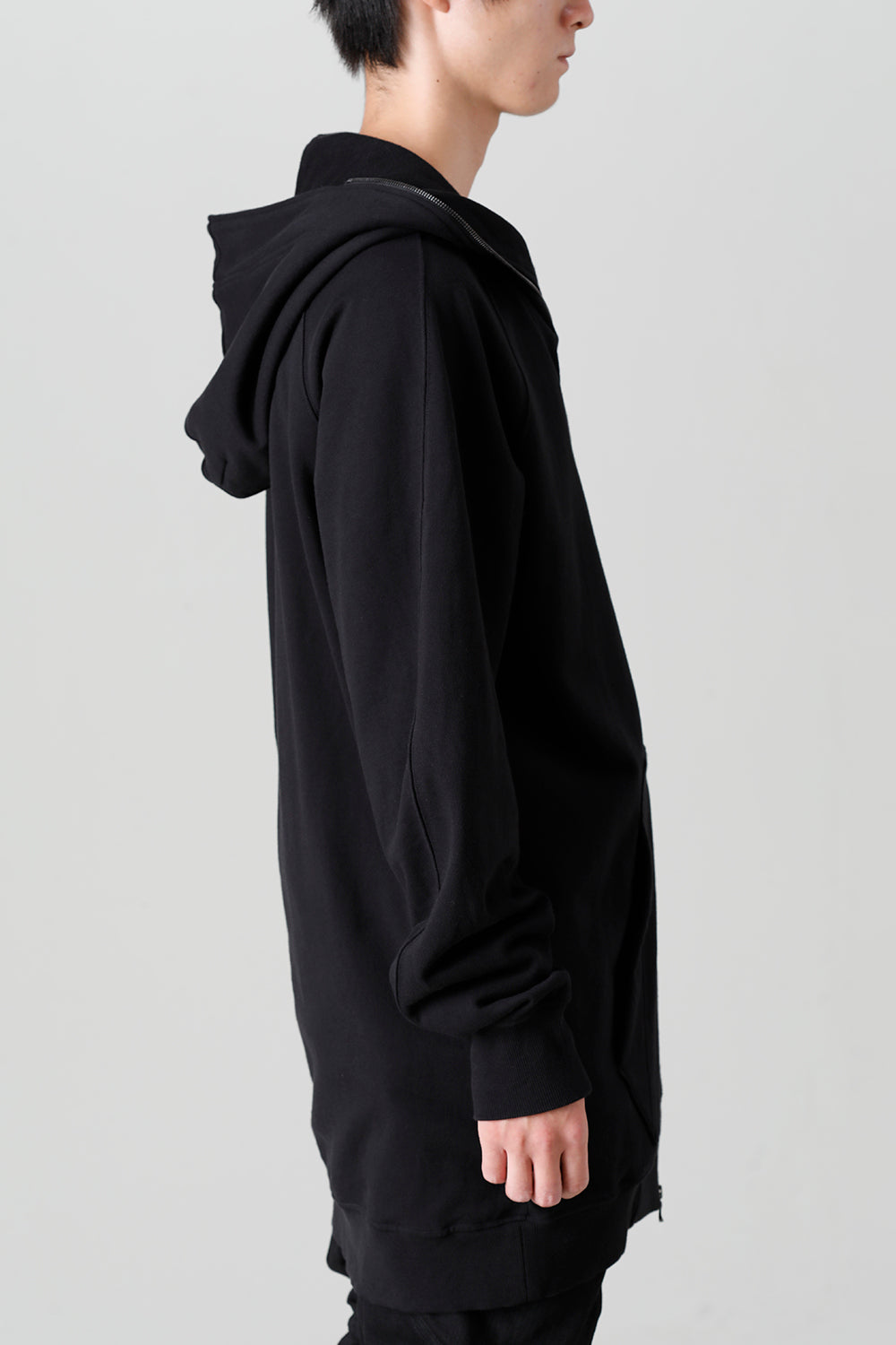 Front Zip Sweat Hoodie Black