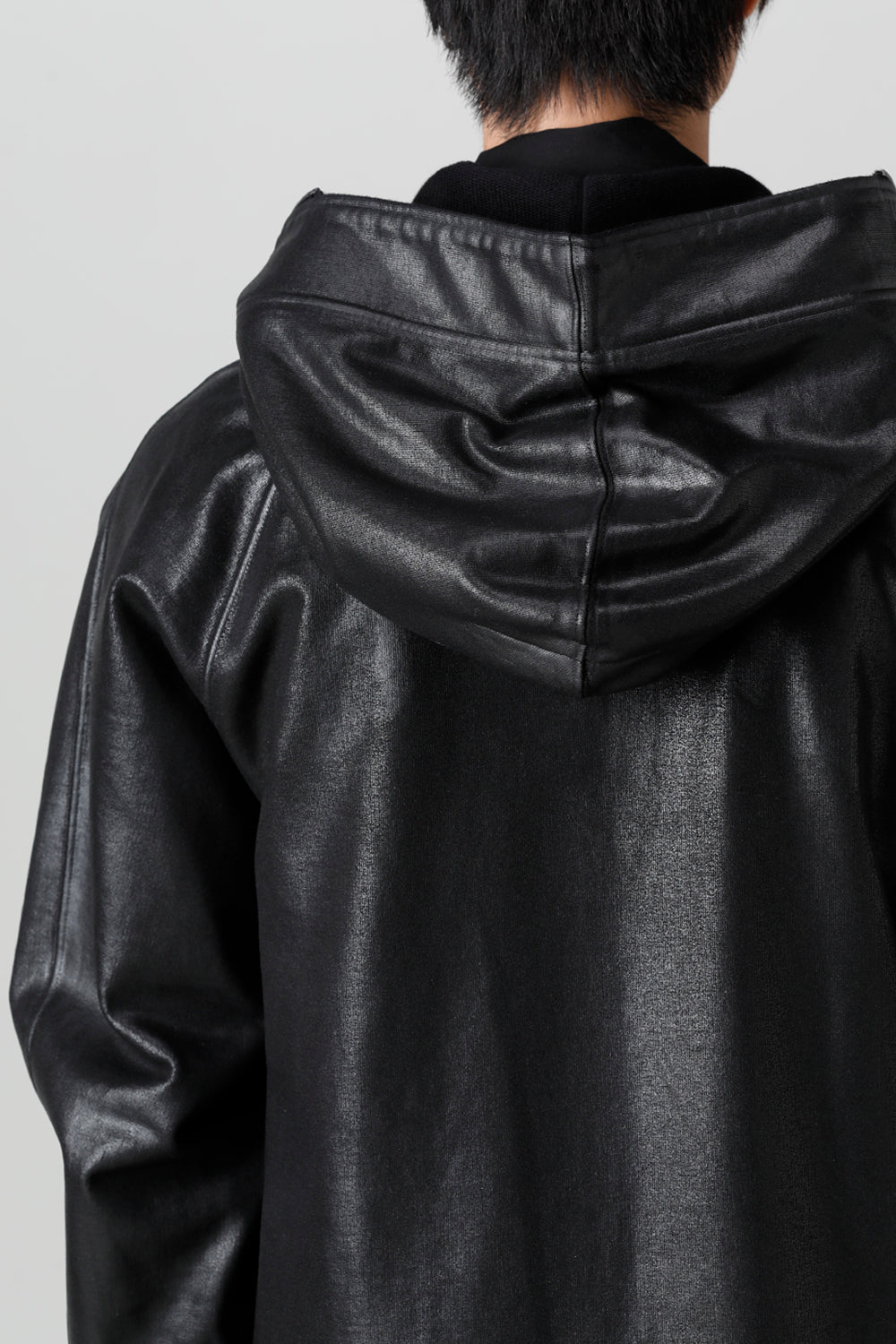 Front Zip Coating Sweat Hoodie