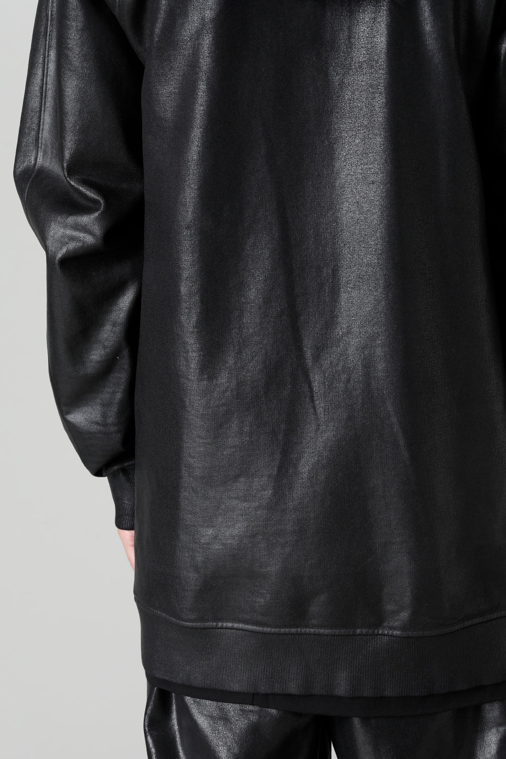 Front Zip Coating Sweat Hoodie