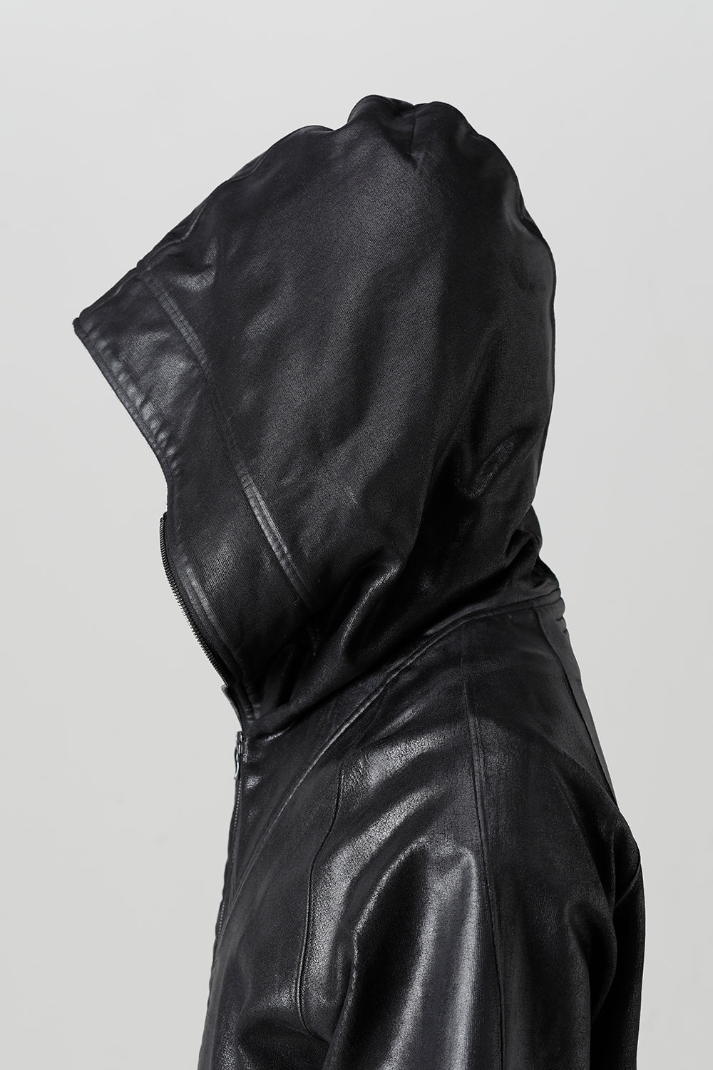 Front Zip Coating Sweat Hoodie