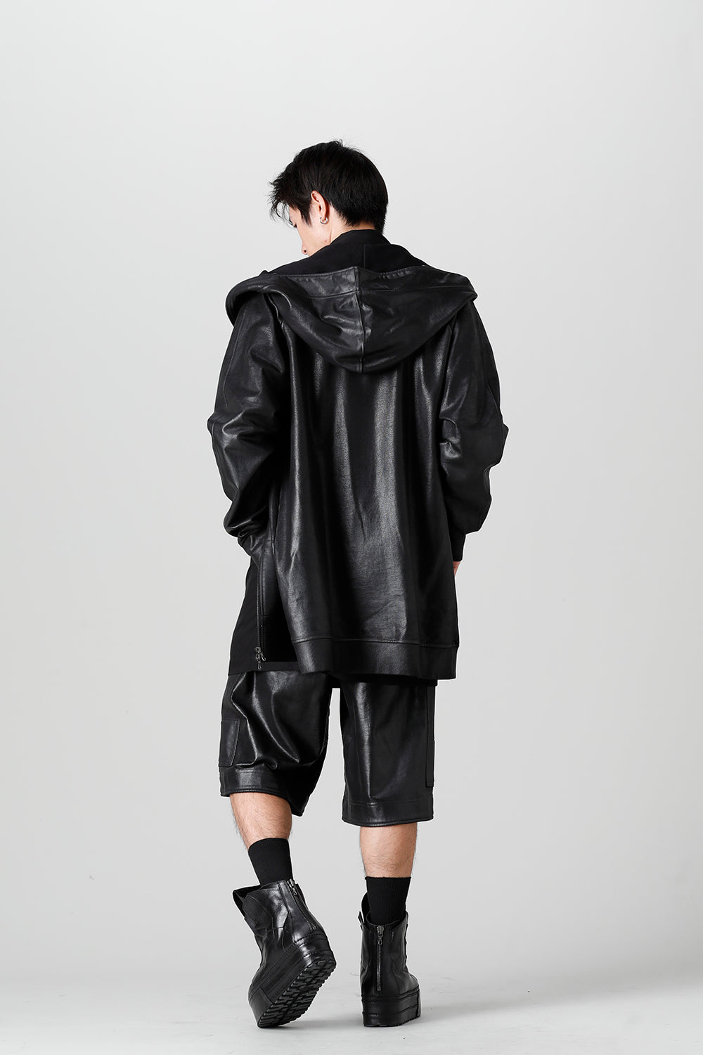 Front Zip Coating Sweat Hoodie