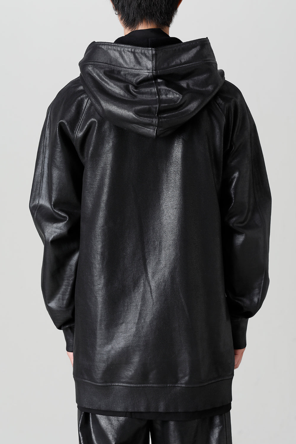 Front Zip Coating Sweat Hoodie