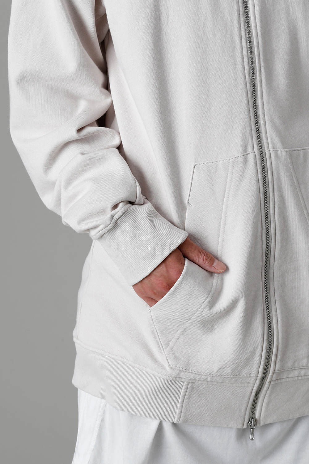 Front Zip Sweat Hoodie Plaster
