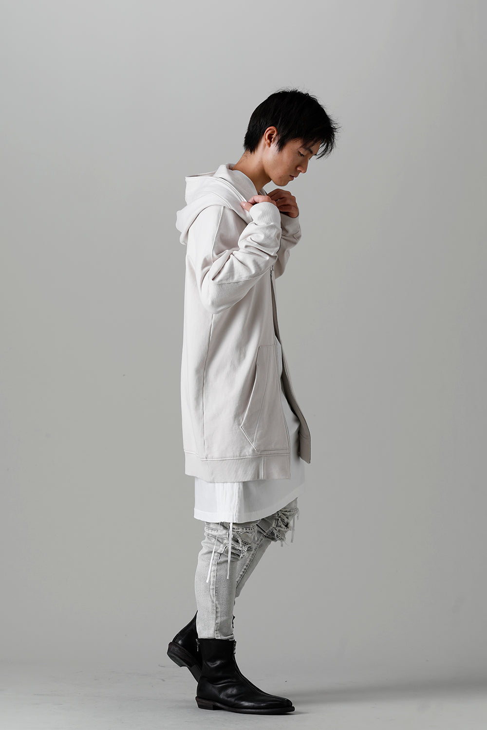 Front Zip Sweat Hoodie Plaster