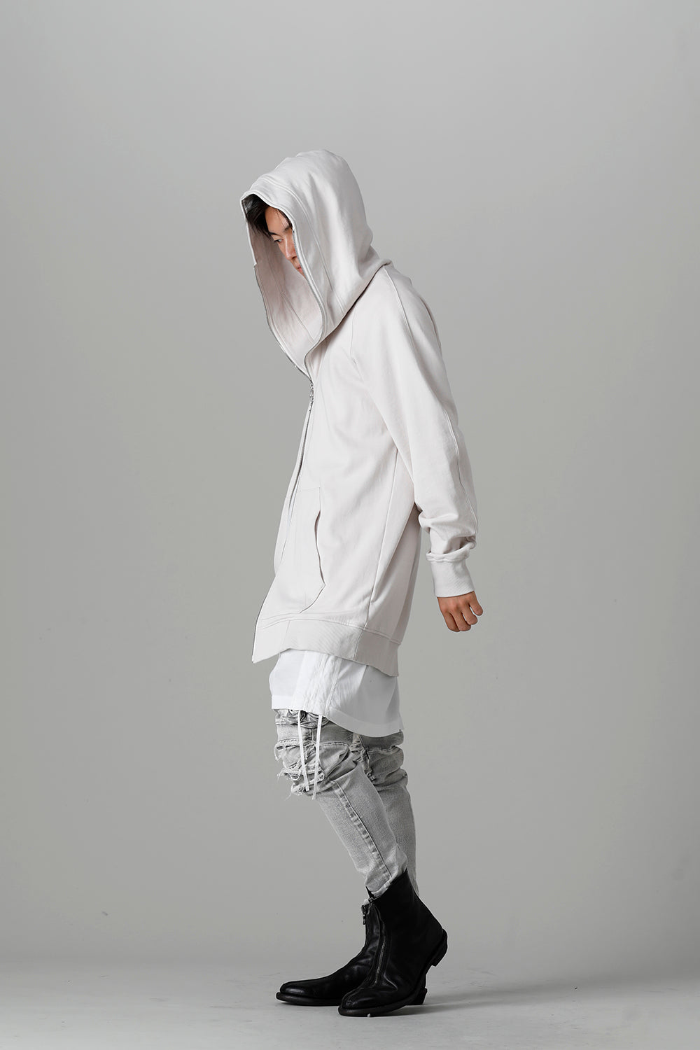 Front Zip Sweat Hoodie Plaster