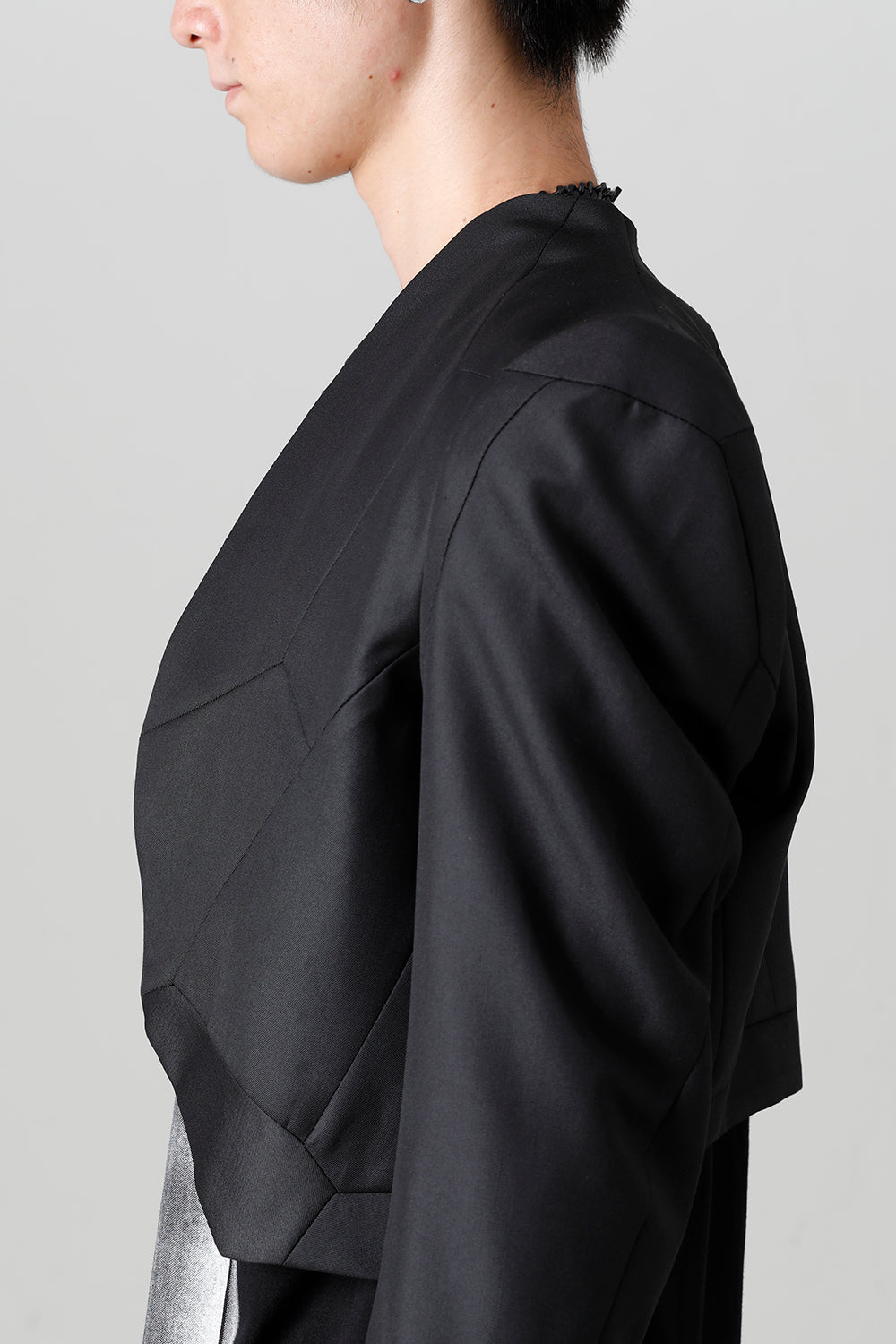 Wool/Polyester Gabardine Short Jacket