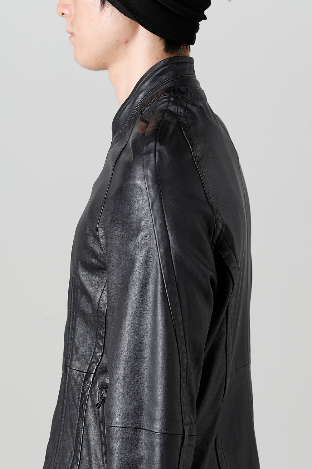 Lamb Leather Seamed Jacket