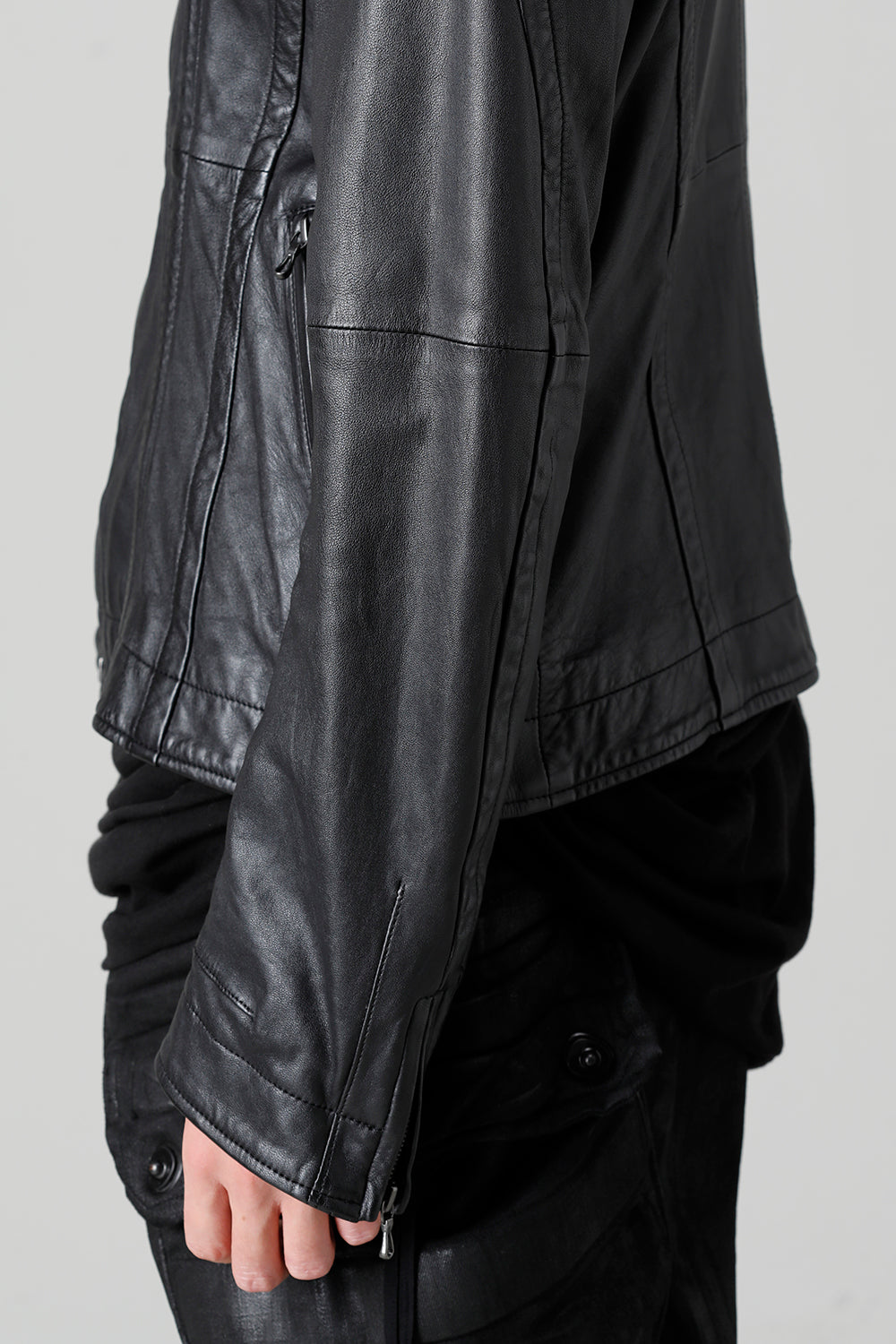 Lamb Leather Seamed Jacket