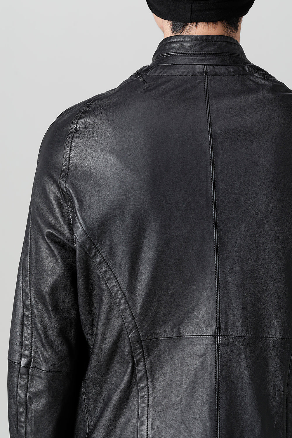 Lamb Leather Seamed Jacket