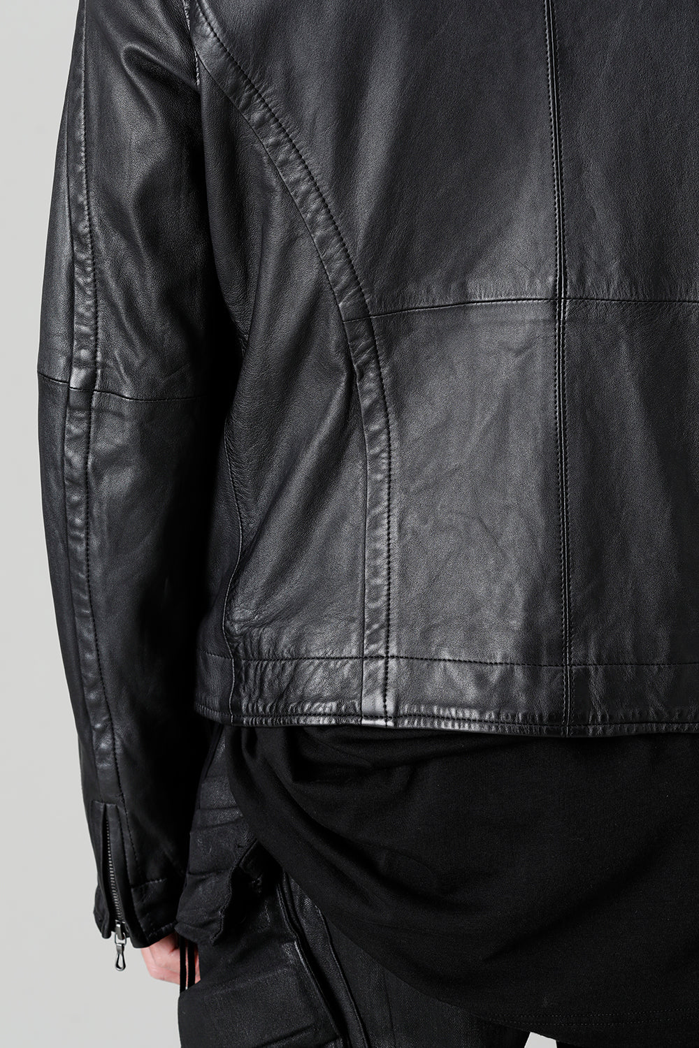 Lamb Leather Seamed Jacket