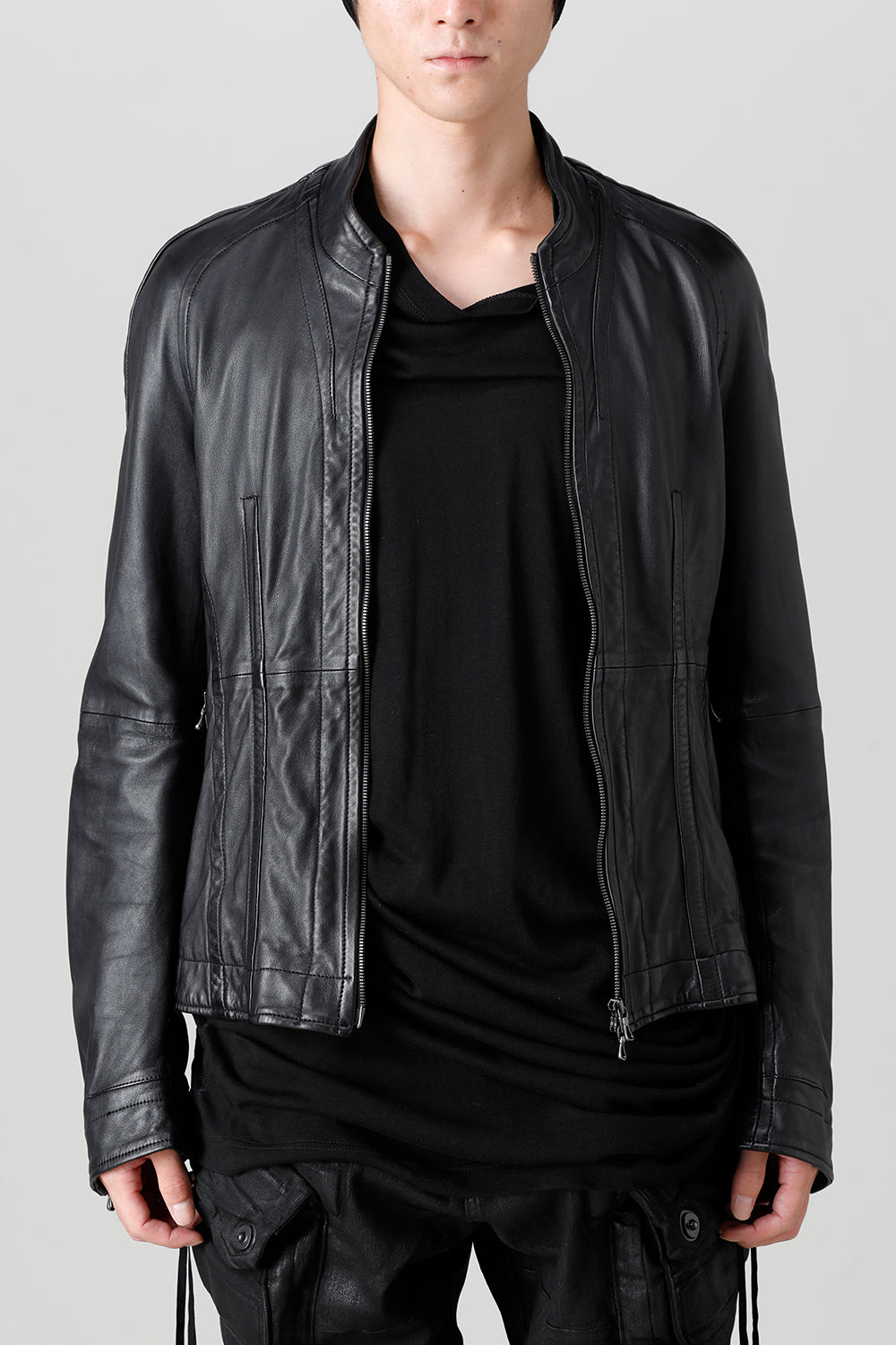 Lamb Leather Seamed Jacket