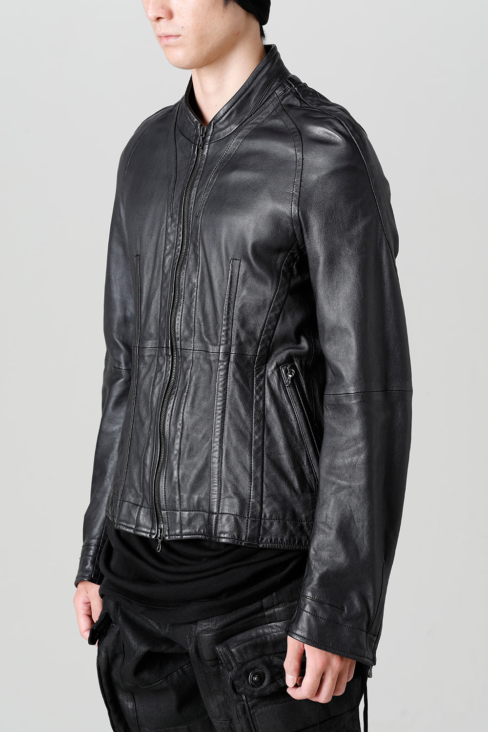 Lamb Leather Seamed Jacket