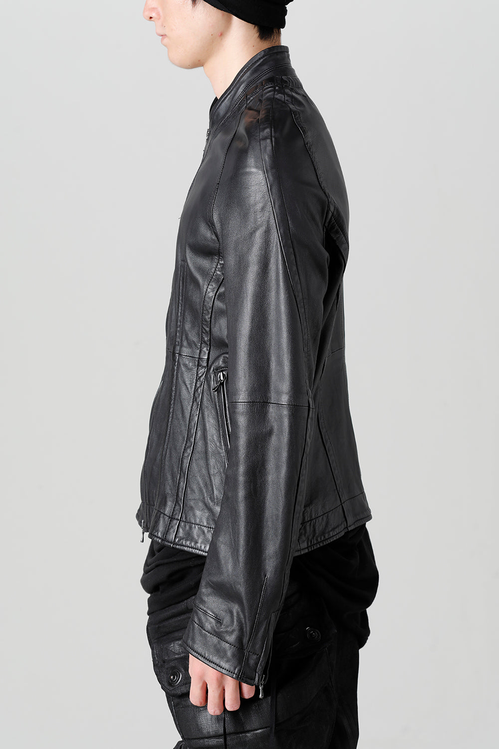 Lamb Leather Seamed Jacket