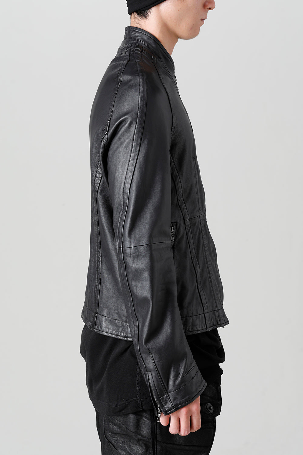 Lamb Leather Seamed Jacket