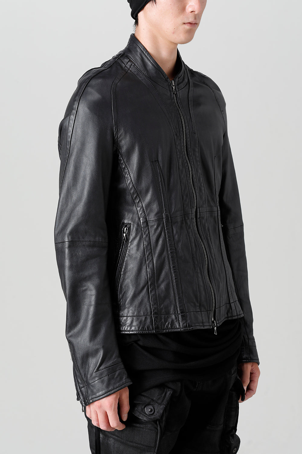 Lamb Leather Seamed Jacket