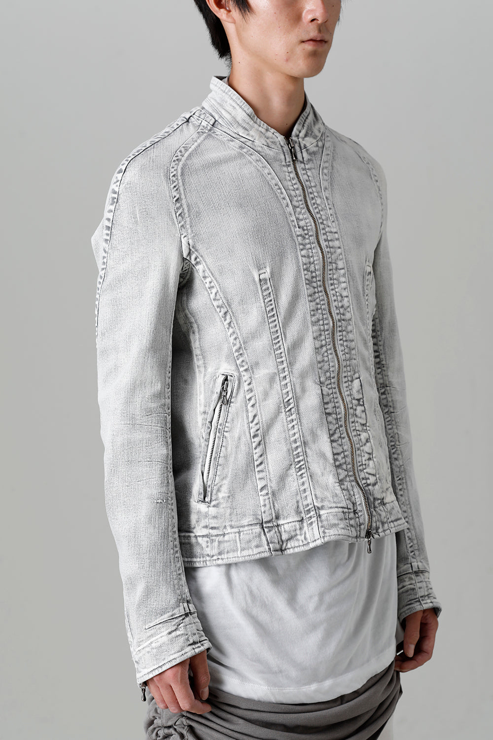 10.5oz Stretch Denim Washed Seamed Jacket