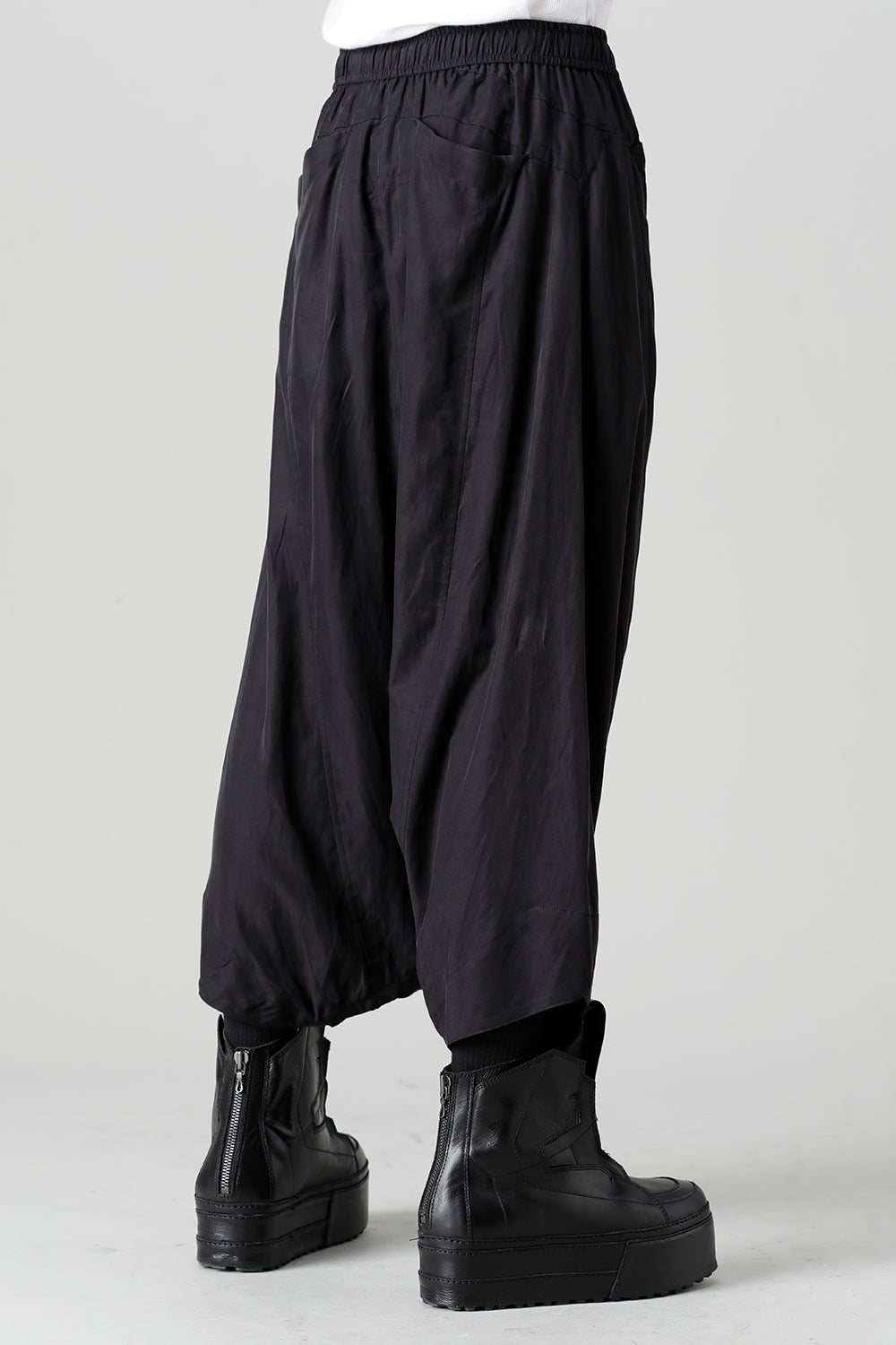 Cupro/Cotton Twill Over Crotch Pants