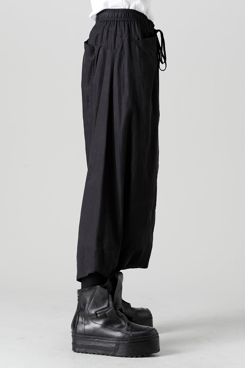 Cupro/Cotton Twill Over Crotch Pants