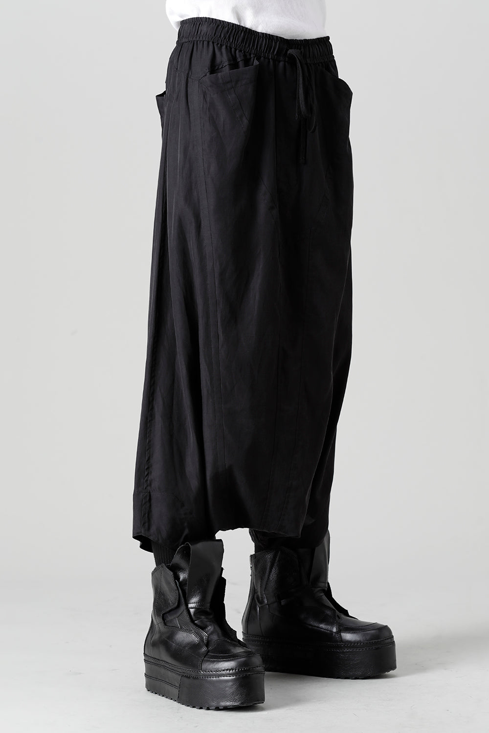 Cupro/Cotton Twill Over Crotch Pants