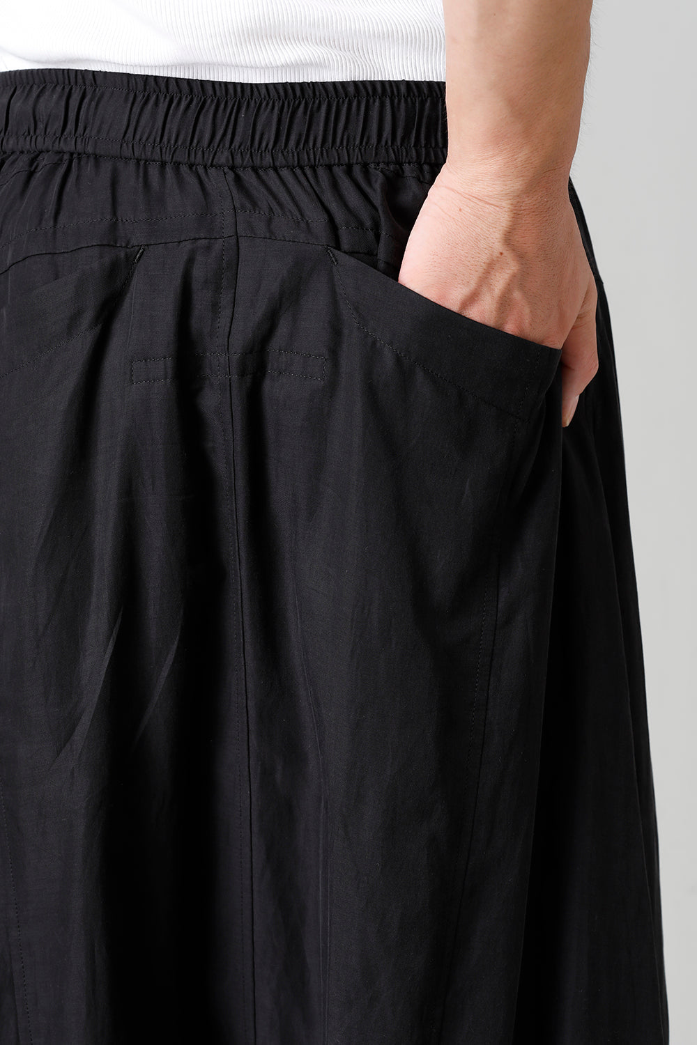 Cupro/Cotton Twill Over Crotch Pants