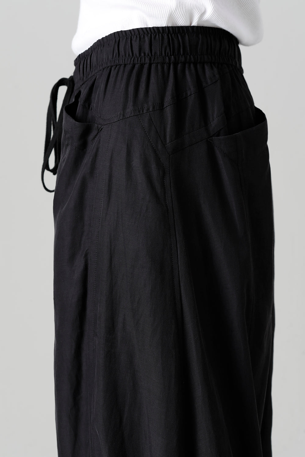 Cupro/Cotton Twill Over Crotch Pants