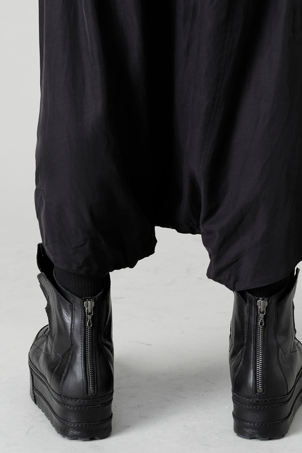 Cupro/Cotton Twill Over Crotch Pants