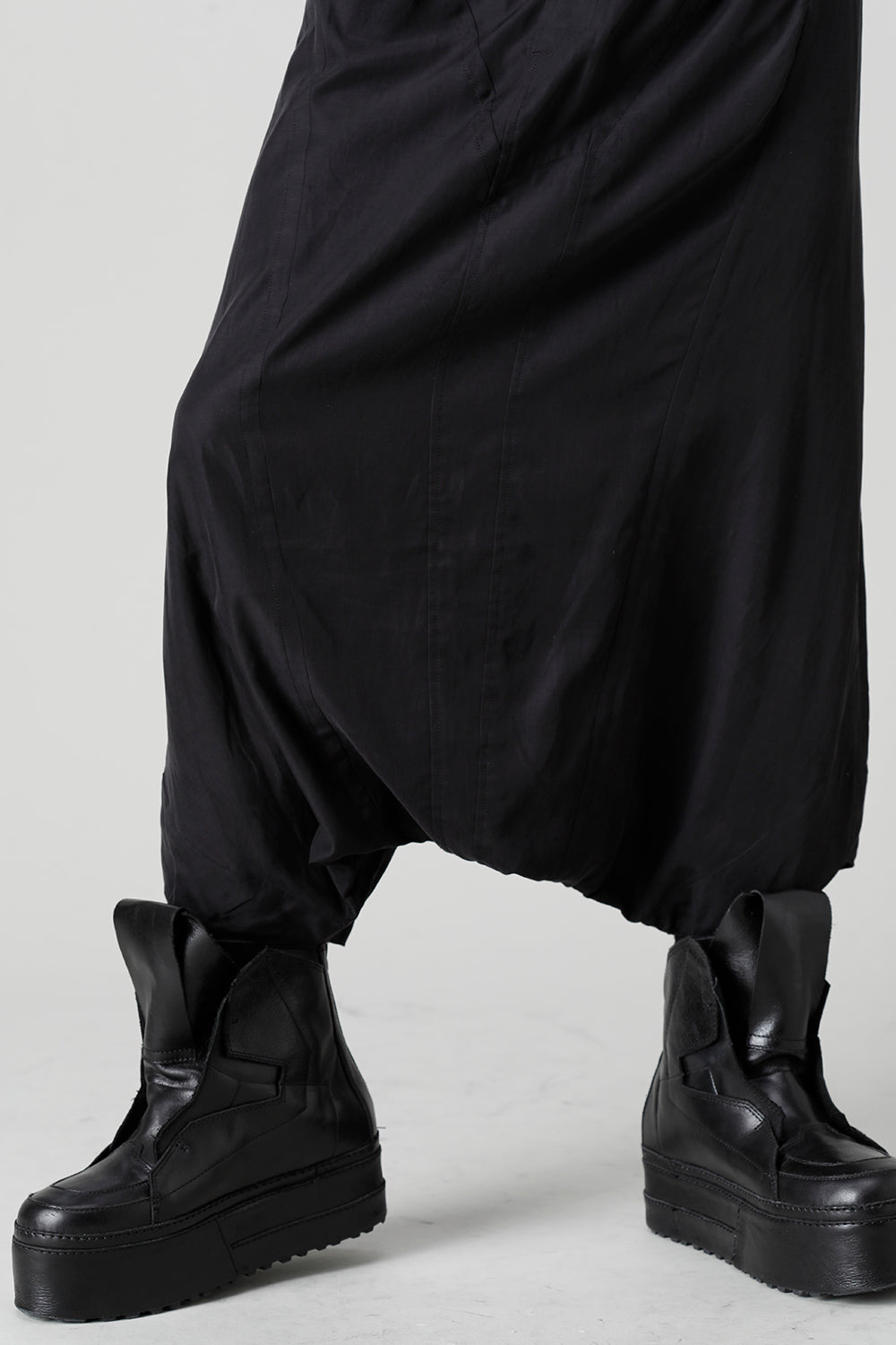 Cupro/Cotton Twill Over Crotch Pants