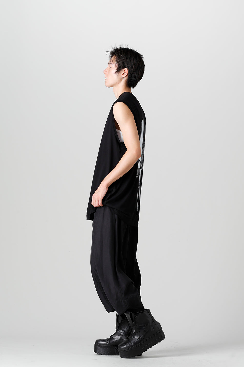 Cupro/Cotton Twill Over Crotch Pants