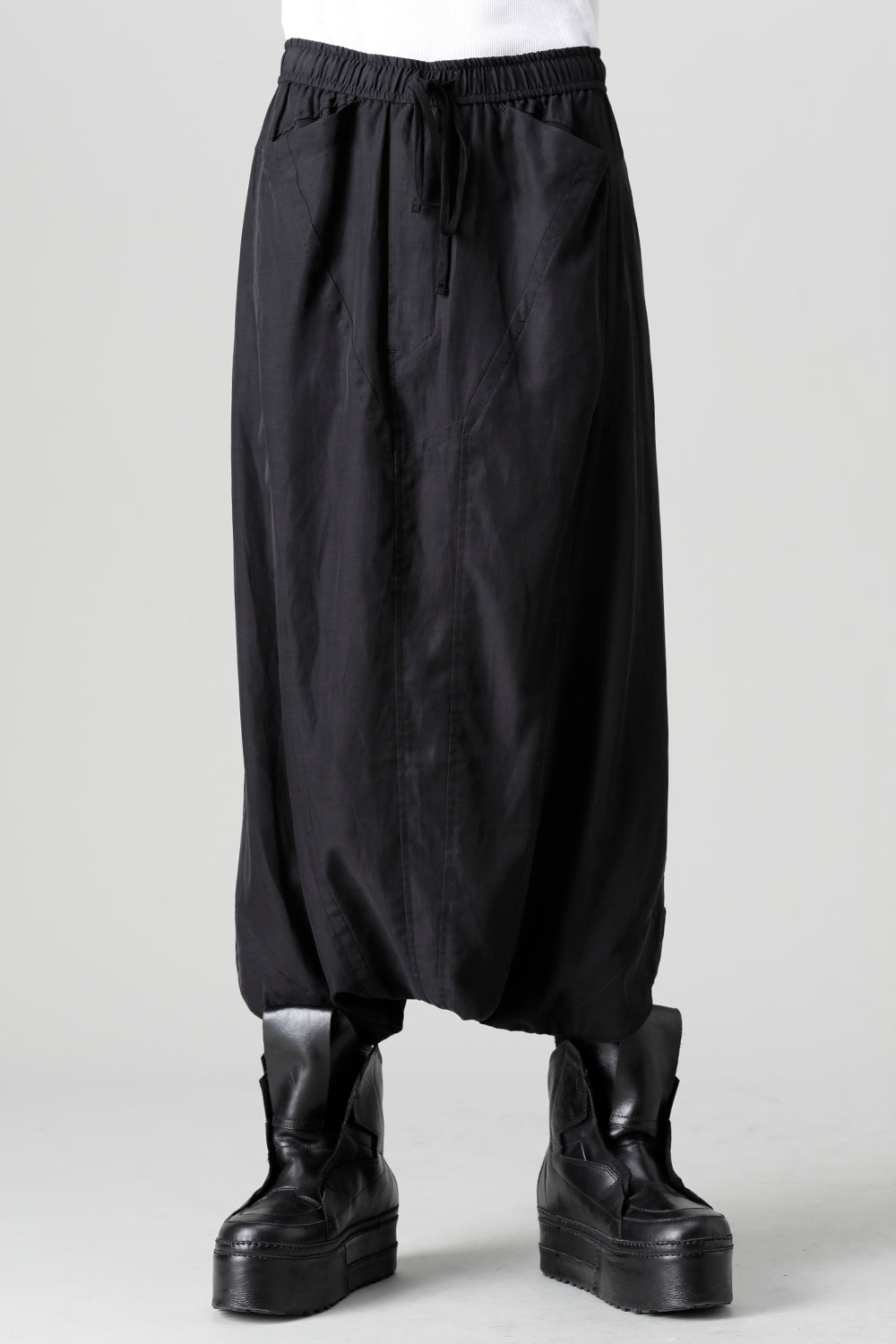 Cupro/Cotton Twill Over Crotch Pants