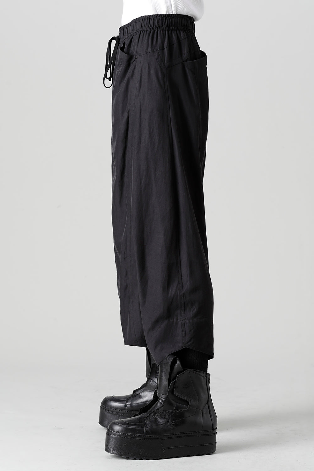 Cupro/Cotton Twill Over Crotch Pants