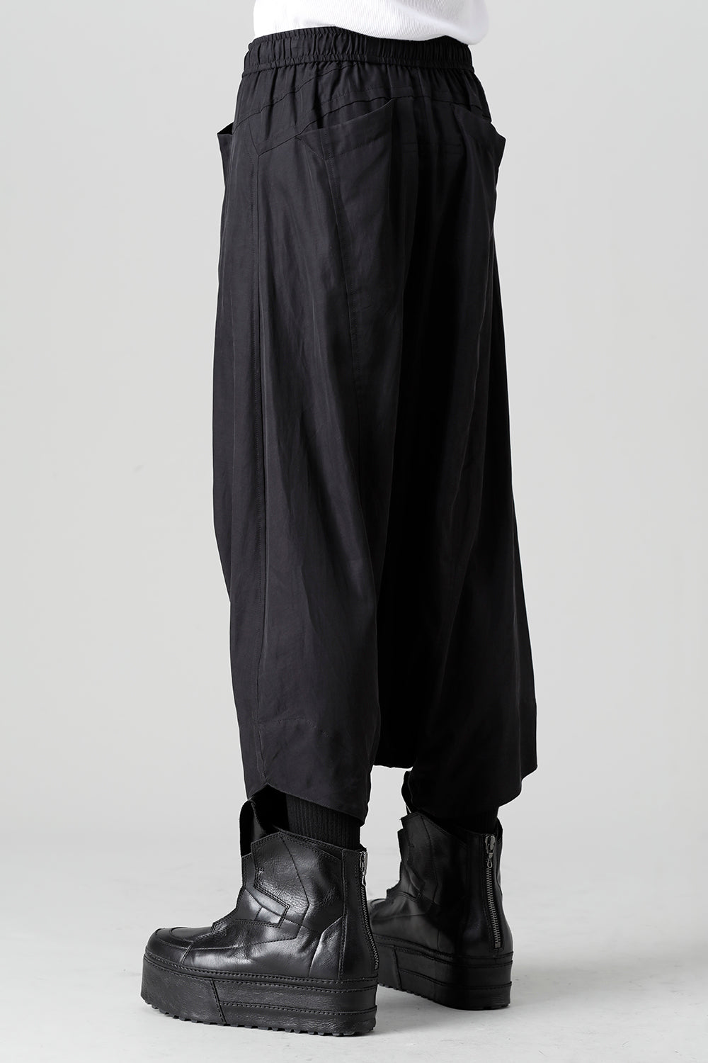 Cupro/Cotton Twill Over Crotch Pants