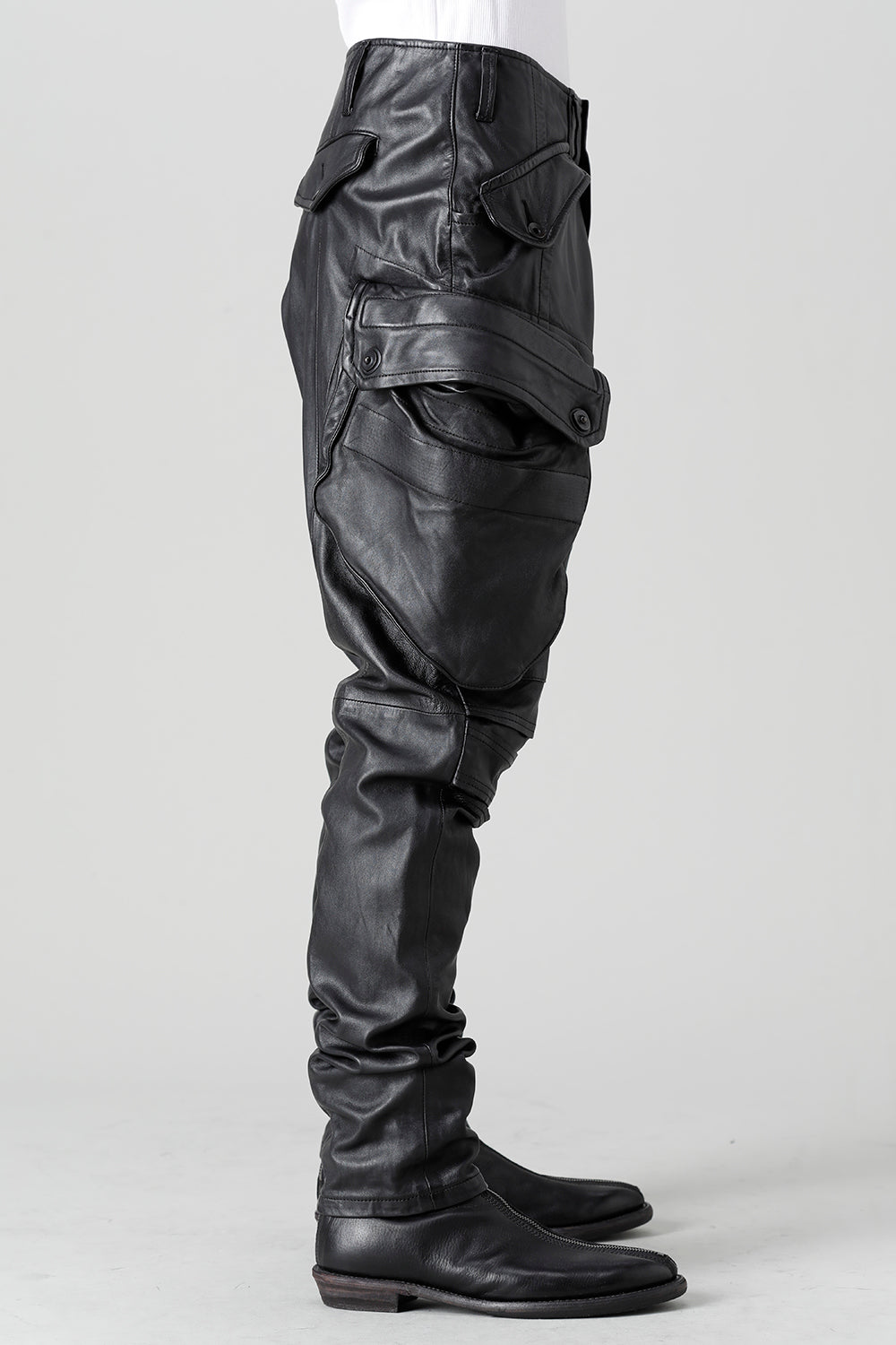 Lamb Leather Gas Mask Skinny Pants