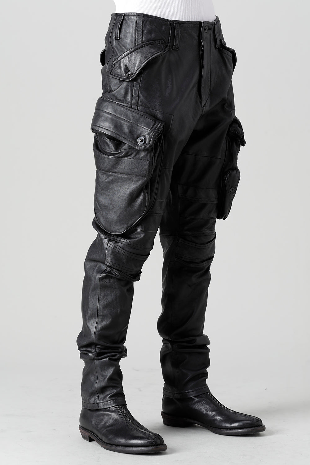 Lamb Leather Gas Mask Skinny Pants