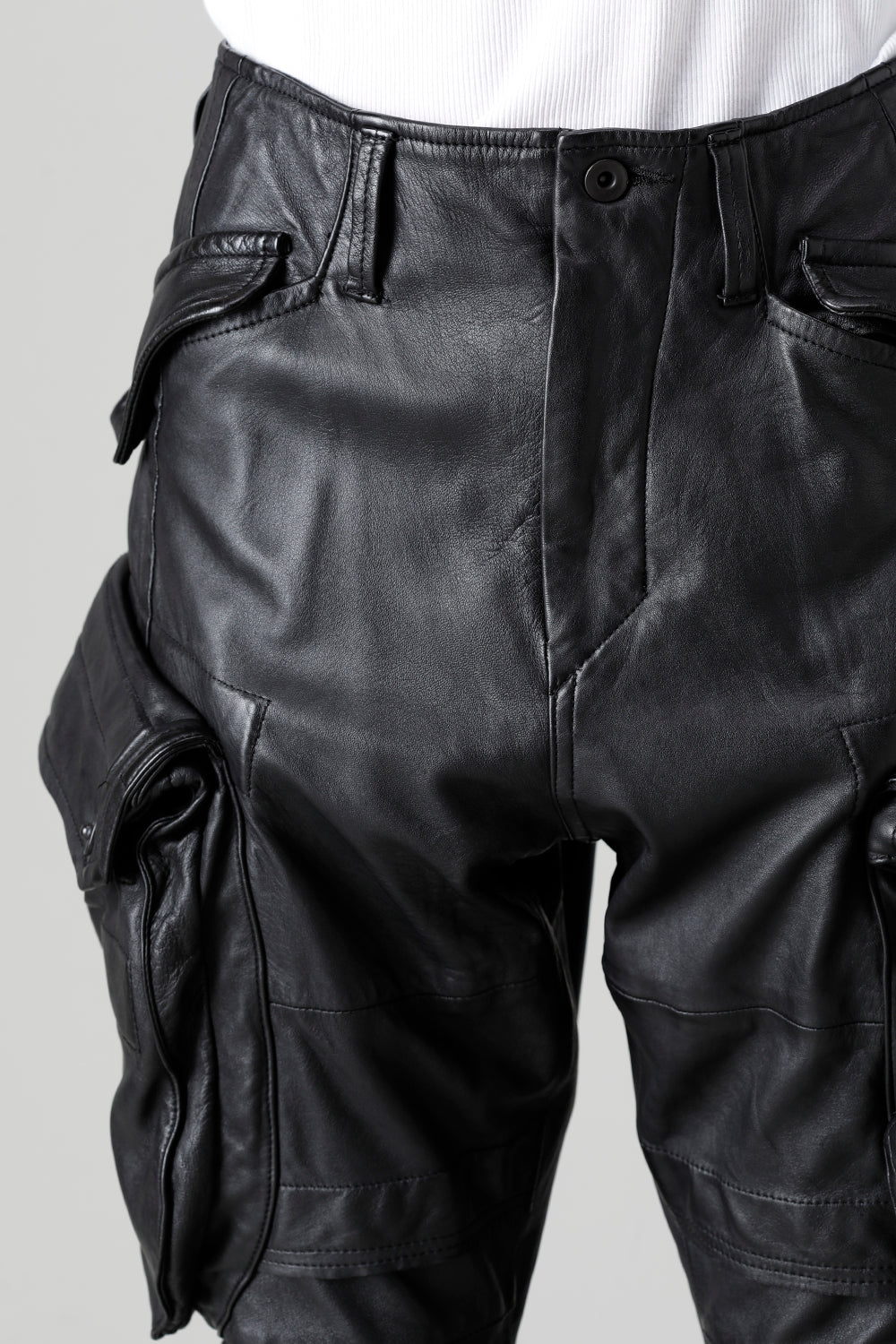 Lamb Leather Gas Mask Skinny Pants